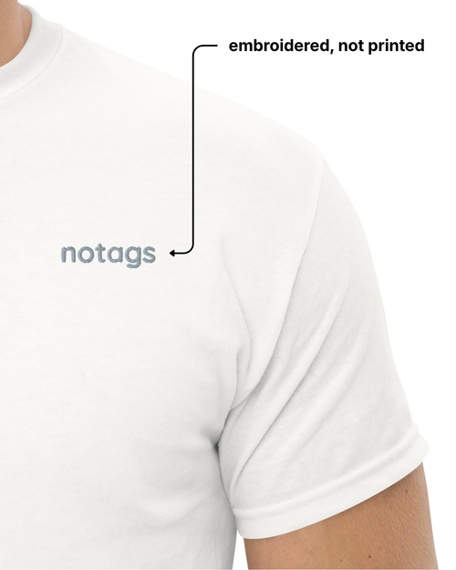 The notags Tee — white // grey